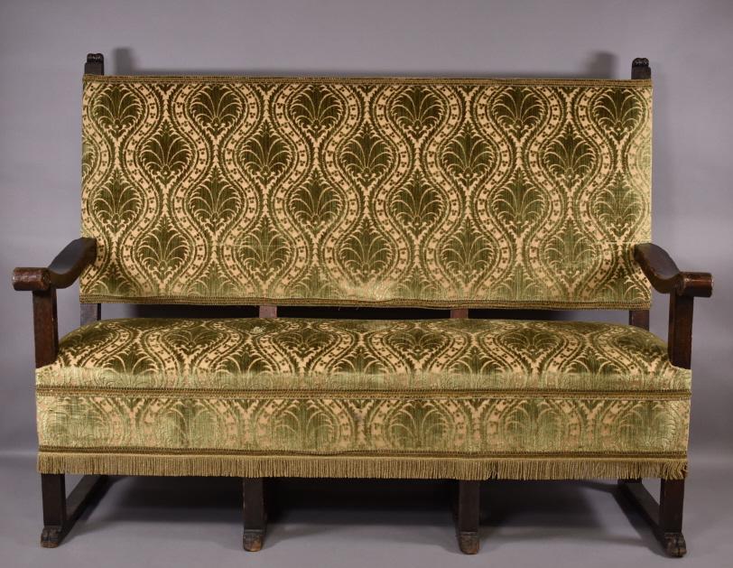 19TH CENTURY BAROQUE TALL BACK BENCH (1 of 5)