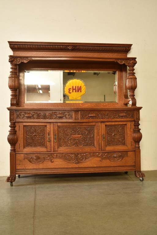 1900'S RJ HORNER STYLE AM. OAK SIDEBOARD (1 of 5)