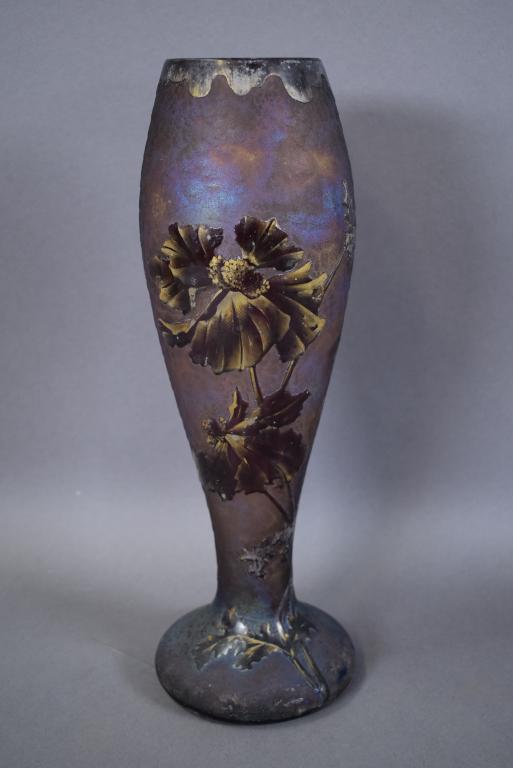 ANTIQUE TALL CAMEO ART GLASS VASE (1 of 4)