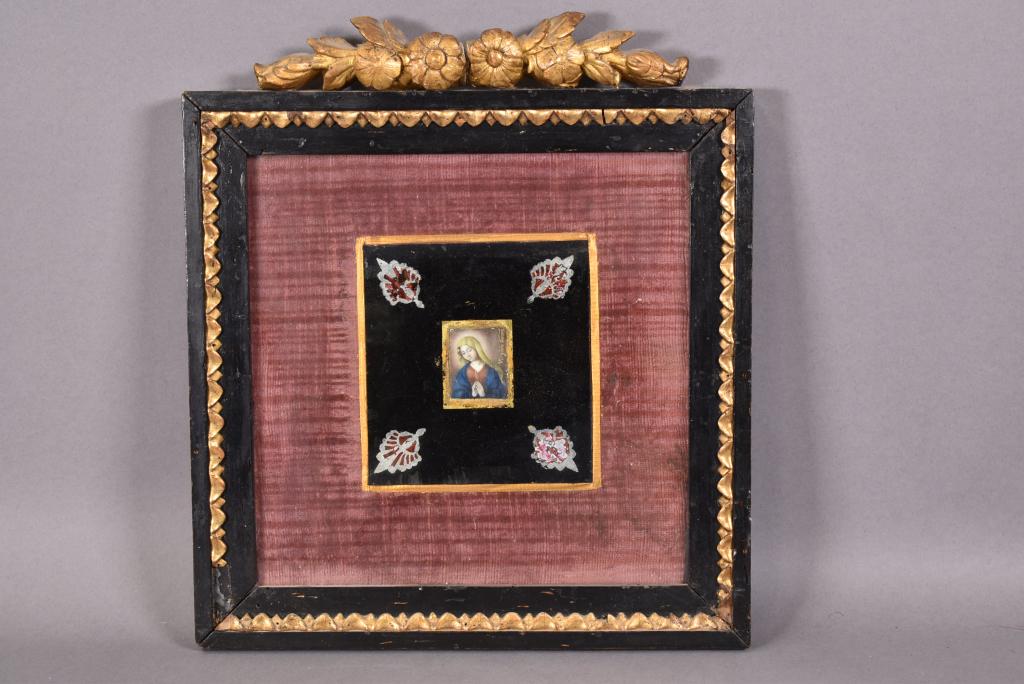 19TH C. MINIATURE RELIGIOUS ICON PAINTING (1 of 6)