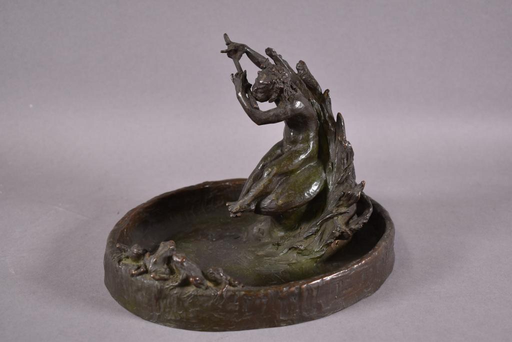 SIGNED J EDGAR STOUFFER BRONZE PAN TRAY (1 of 7)