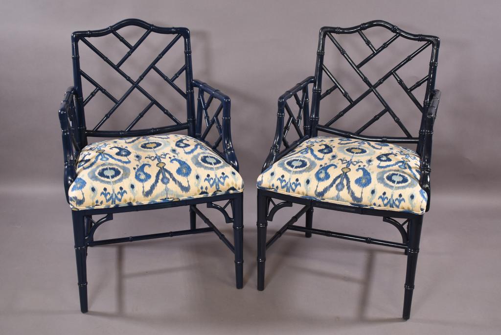 PR. FAUX BAMBOO ARM CHAIRS (1 of 4)