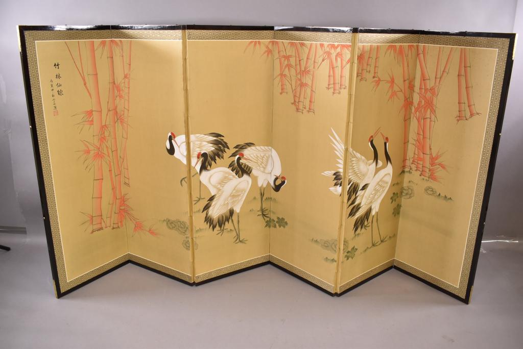6 PANEL JAPANESE SILK SCREEN (1 of 4)