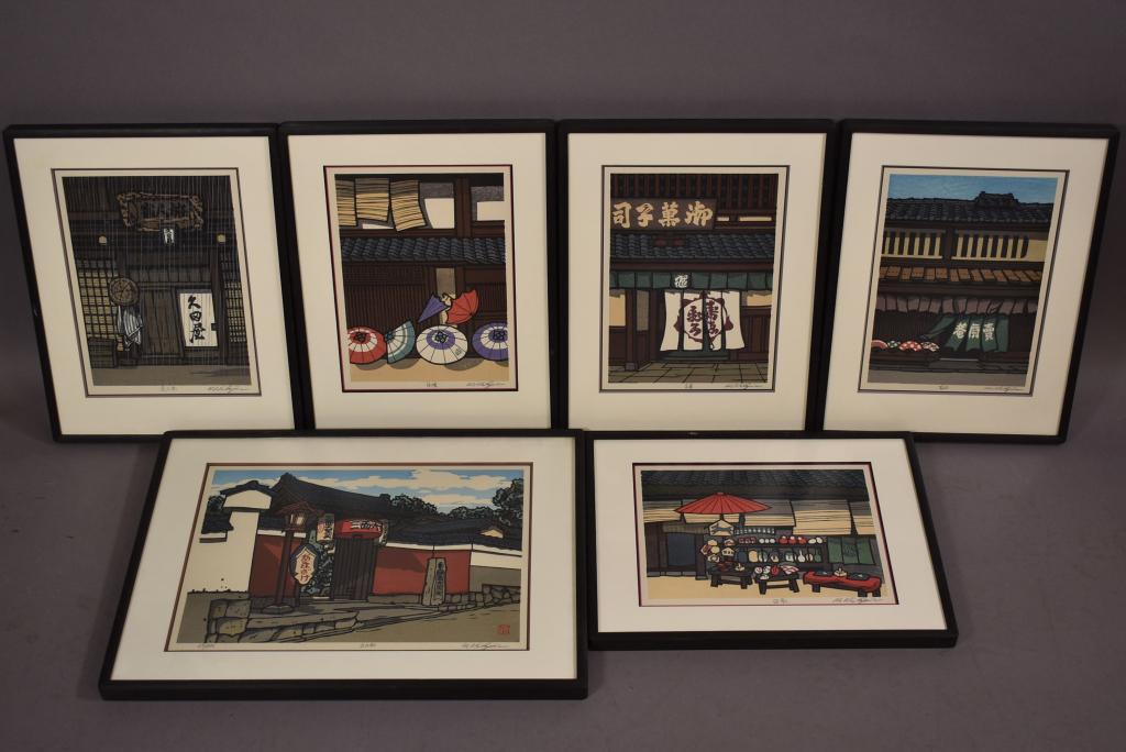6 KATSUYUKI NISHIJIMA WOOD BLOCK PRINTS (1 of 7)