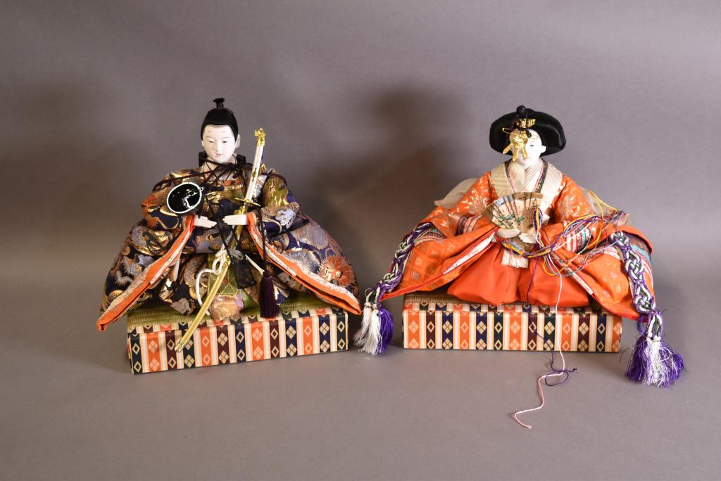 2 VINTAGE JAPANESE DOLLS: 11" H -- GOOD CONDITION--LOOK TO BE HANDMADE