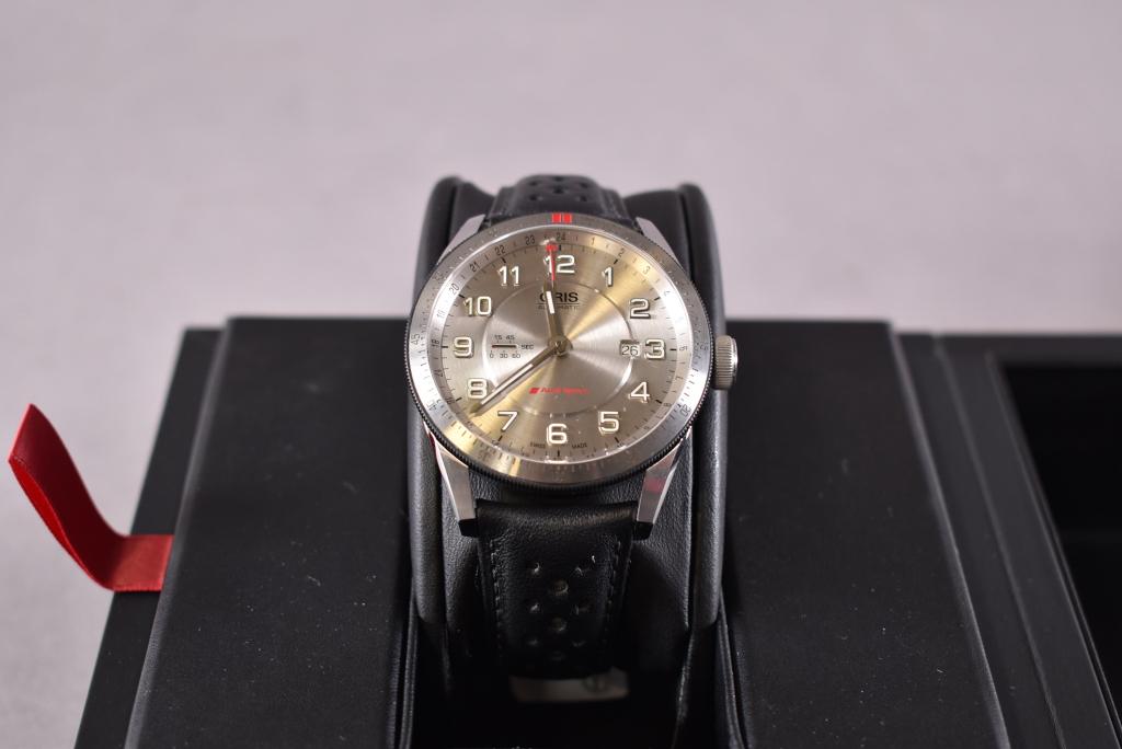 ORIS MEN'S AUDI SPORT BLACK LEATHER WATCH (1 of 4)