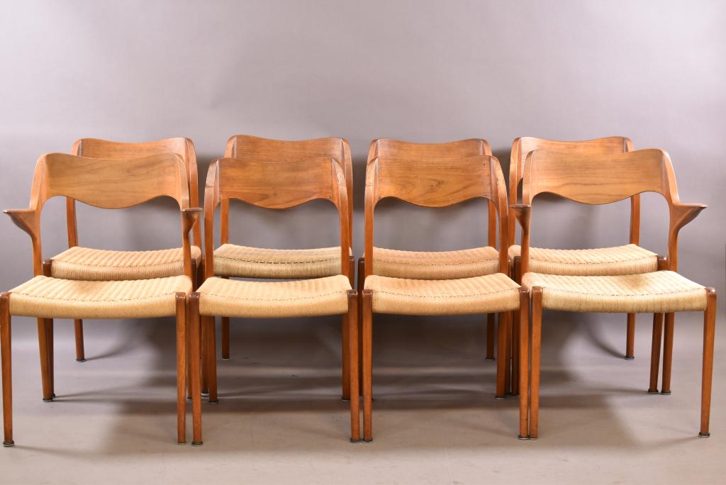 SET OF 8 TEAK DINING CHAIRS BY HOVMAND OLSEN ASIS (1 of 11)