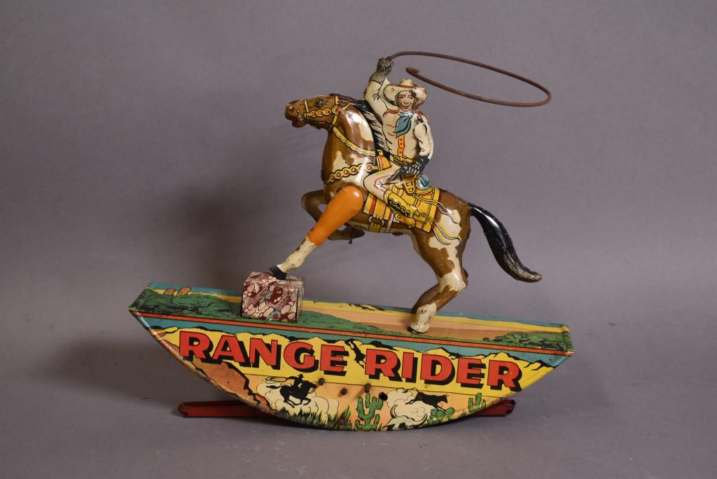 MARX RANGE RIDER TIN LITHO WIND UP TOY: WORKING CONDITION