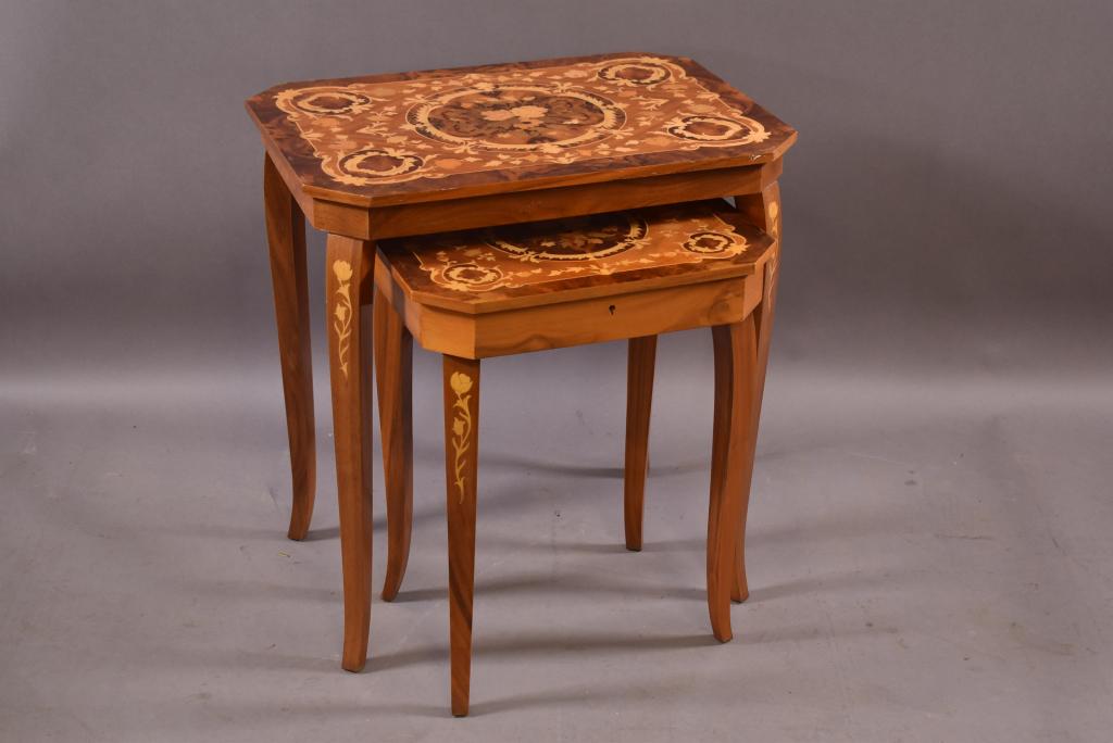2 ITALIAN INLAID SIDE TABLES (1 of 3)