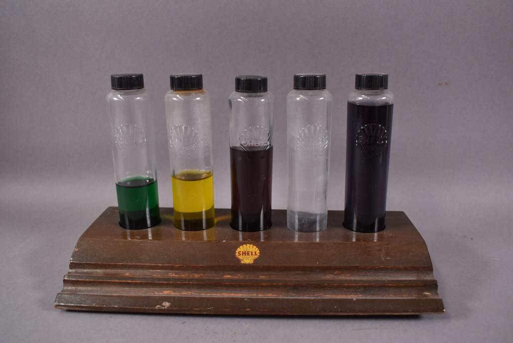 Shell Sample Bottle Wood Display (1 of 2)