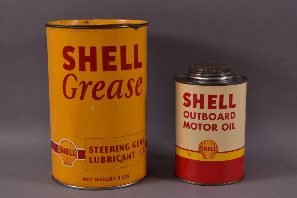 Shell Outboard & Grease Metal Can (1 of 3)