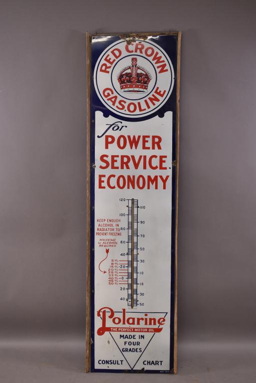Red Crown Gasoline Porcelain Thermometer (1 of 6)
