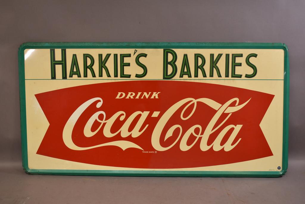 Drink Coca-Cola w/ Fish Tail Logo Metal Sign (1 of 3)