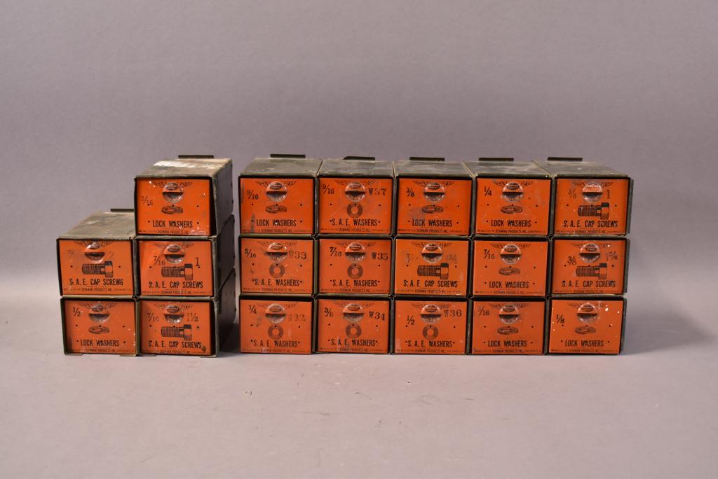 20-Doorman Parts Metal Drawers: The metal drawers hook together, has light wear, 9"x15"x5", rated 7.5
