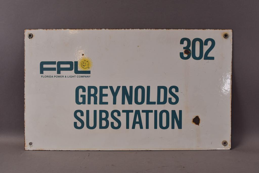 Florida Power & LIght Company Porcelain Sign (1 of 4)