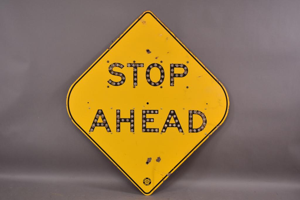 S. Cal. Stop Ahead Porcelain Sign w/Jewels (1 of 3)