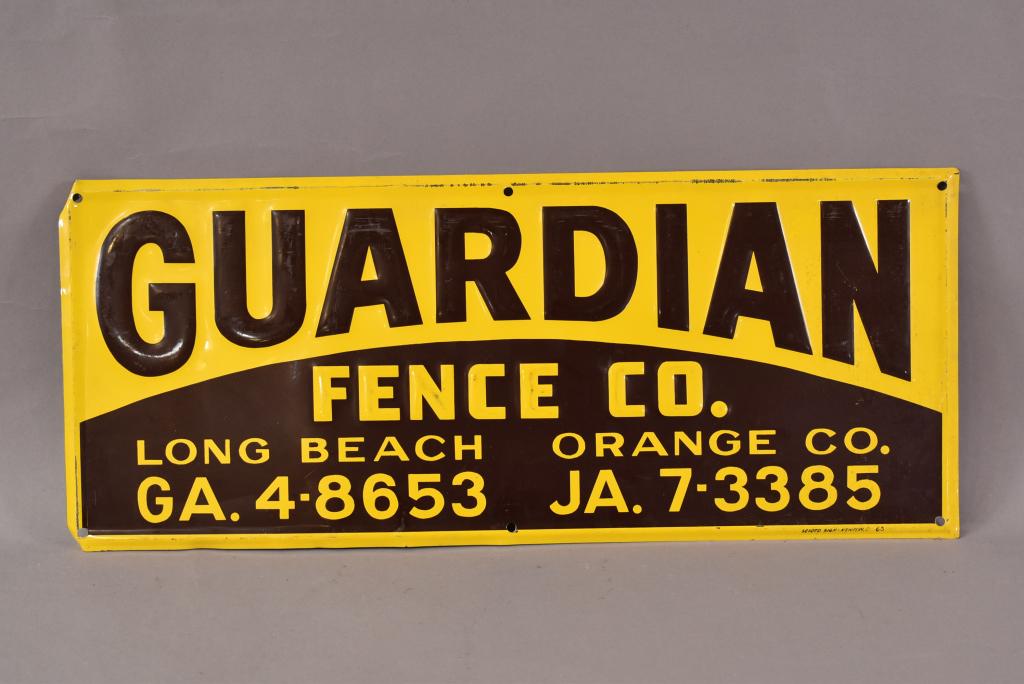 Guardian Fence Long Beach, Orange Metal Sign (1 of 2)