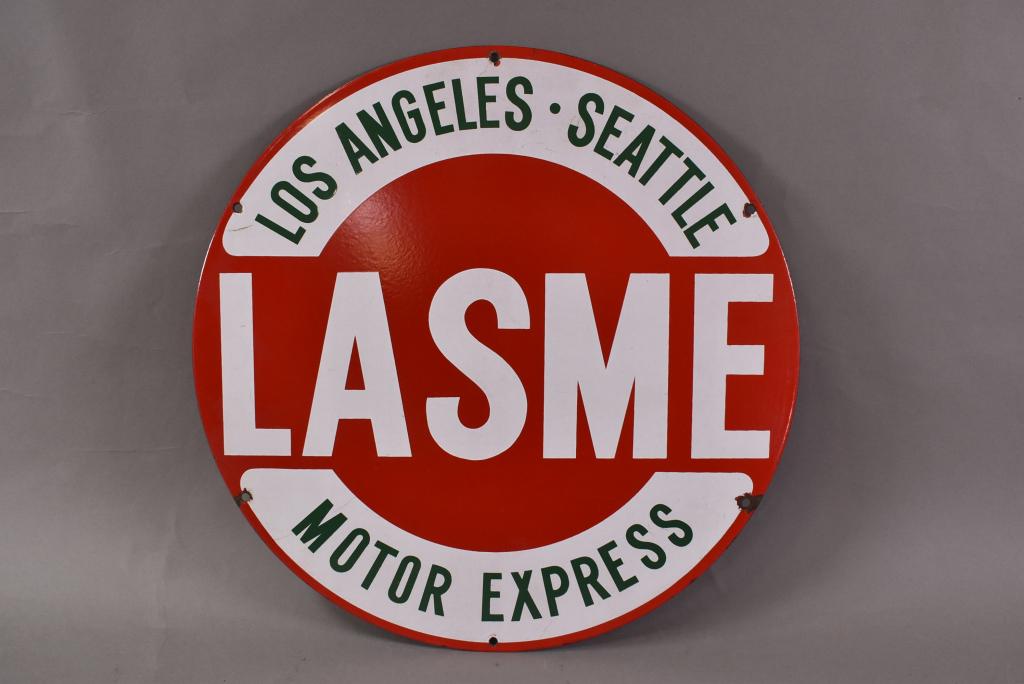 Lasme Motor Express LA & Seattle Porcelain Sign (1 of 2)