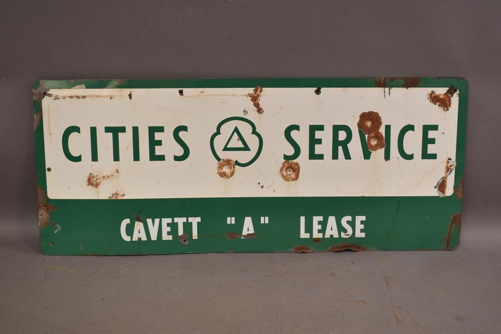 Cities Service w/logo Lease Porcelain Sign (1 of 3)