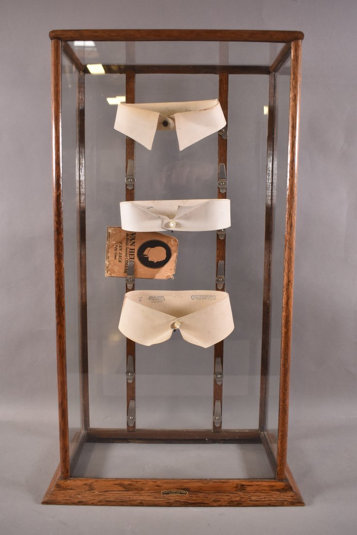 Clothing Store Collars Oak Display Case (1 of 4)