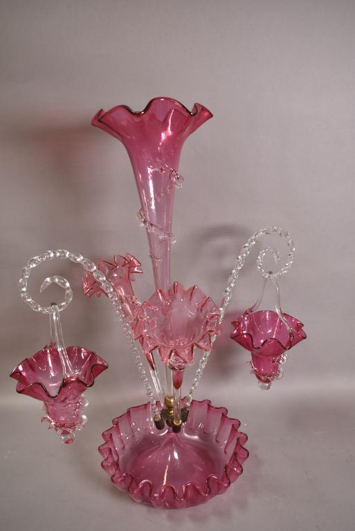 VICTORIAN CRANBERRY EPERGNE (1 of 3)