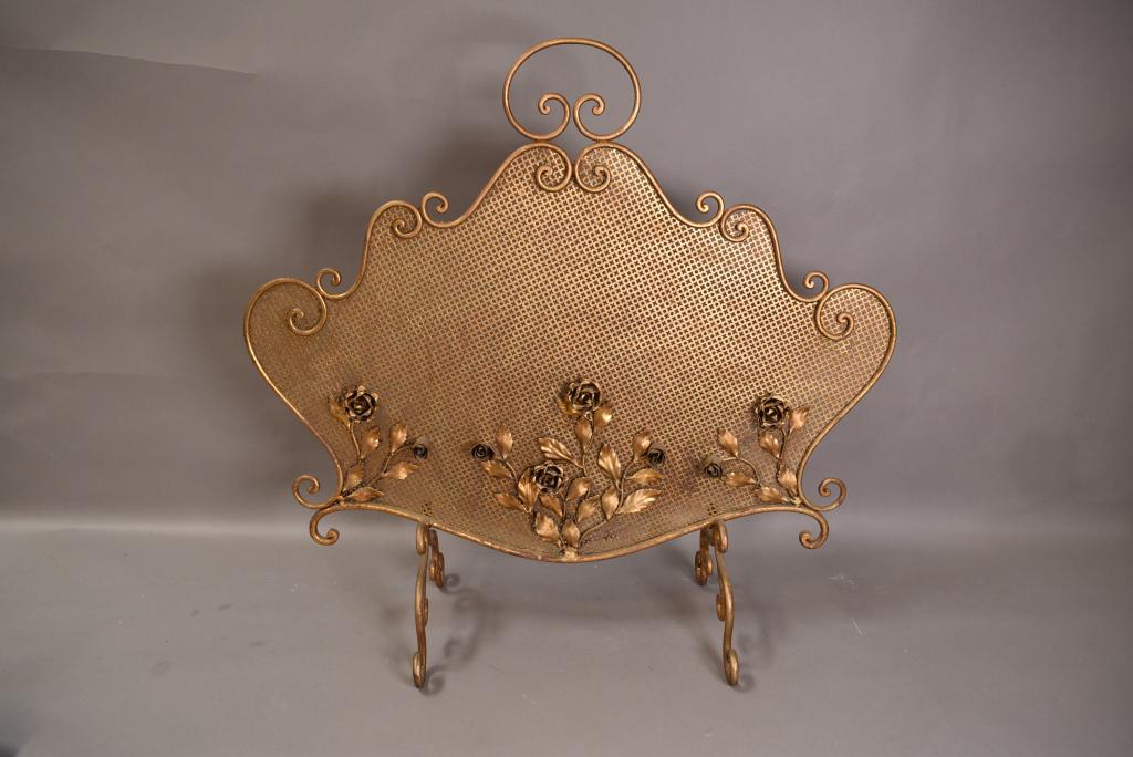 GILT METAL FIRE SCREEN (1 of 3)