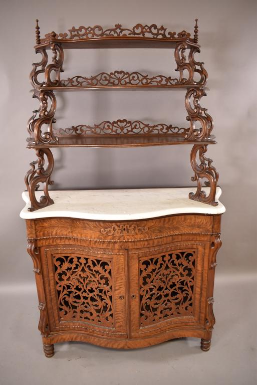 VICTORIAN MARBLE TOP ETAGERE (1 of 7)