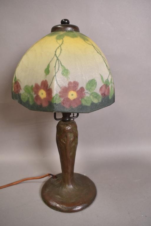 HANDEL REVERSE PAINTED BOUDOIR LAMP (1 of 3)