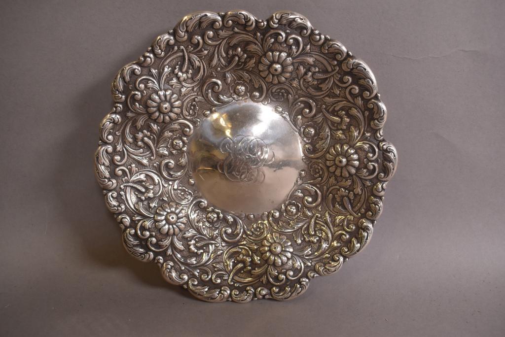 TIFFANY FLORAL PATTERN STERLING PLATE (1 of 4)