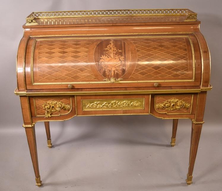 FRANCOIS LINKE STYLE FRENCH CYLINDER ROLL DESK (1 of 12)