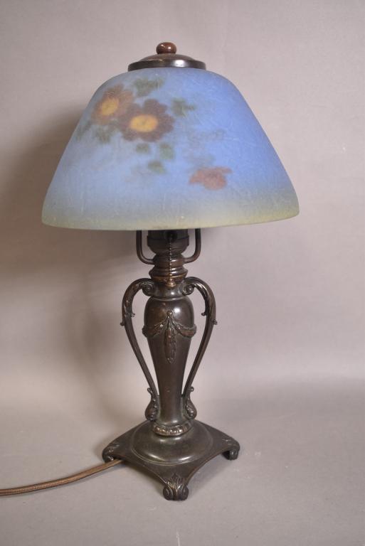 REVERSE PAINTED FLORAL CLASSIQUE BASE BOUDOIR LAMP (1 of 5)