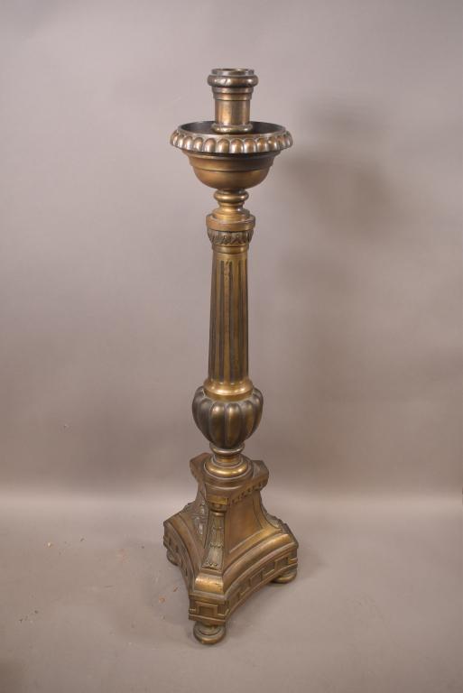 HEAVY CAST METAL ALTAR CANDLESTAND (1 of 3)