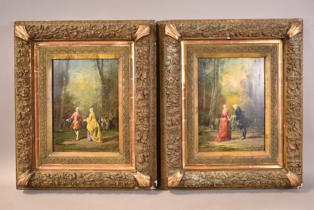 PAIR OF OIL PAINTINGS ATTRIB. TO GEORGE APPERT (1 of 12)