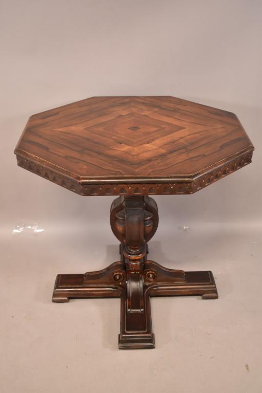 1930'S SPANISH STYLE OCTAGON CENTER TABLE (1 of 3)