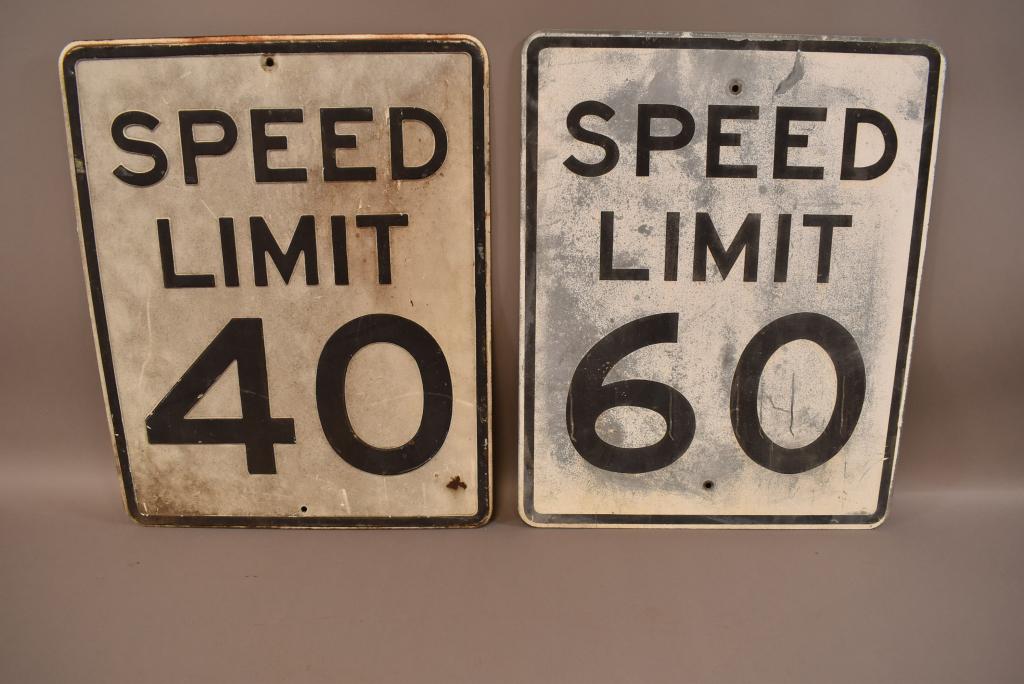 2 HEAVY METAL SPEED LIMIT SIGNS (1 of 1)
