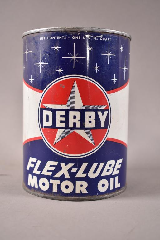 1 QUART DERBY FLEX LUBE MOTOR OIL CAN (1 of 2)