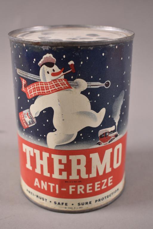 1 QUART THERMO ANTI-FREEZE CAN W/ SNOWMAN GRAPHIC (1 of 3)