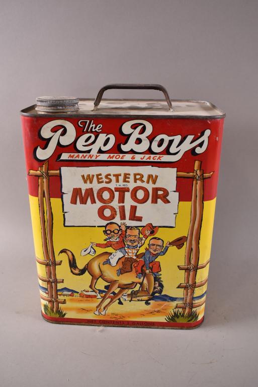 2 GALLON PEP BOYS MOTOR OIL CAN (1 of 3)