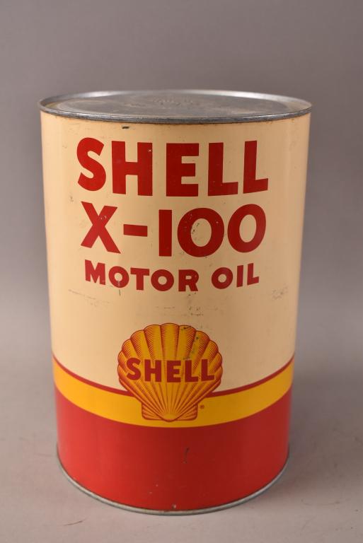 5 QUART SHELL X-100 OIL CAN (1 of 3)