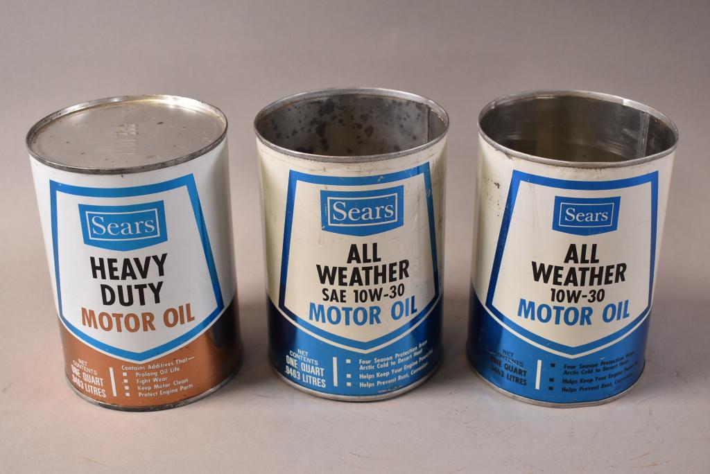 (3) 1 QUART SEARS OIL CANS (1 of 3)