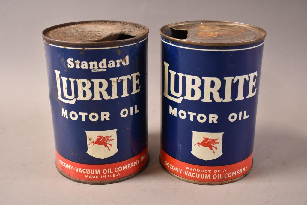 (2) 1 QUART LUBRITE MOTOR OIL CANS (1 of 3)