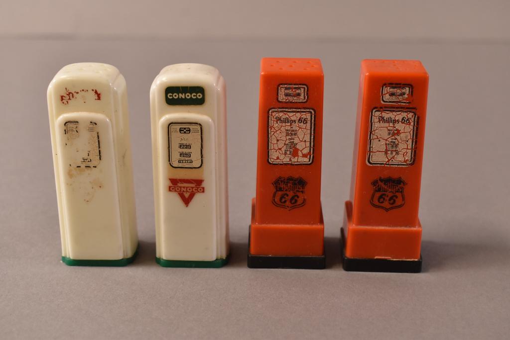 2 PAIRS OF GAS PUMP SALT & PEPPER SHAKERS. (1 of 2)