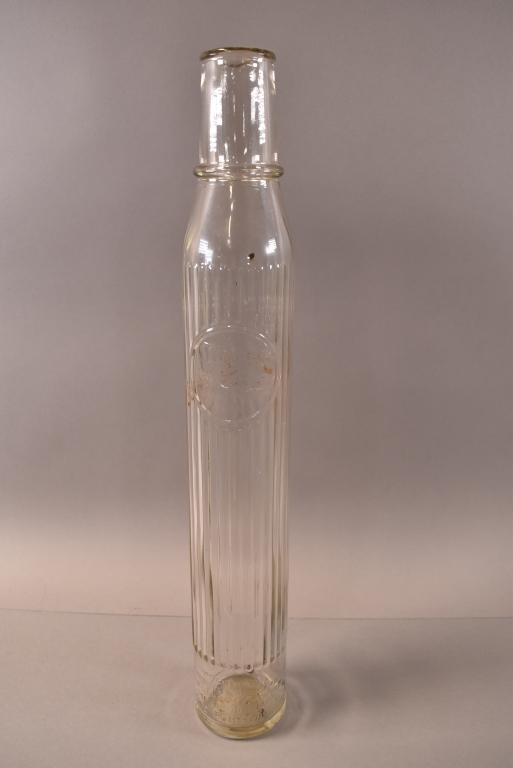 TIOLENE GLASS MOTOR OIL BOTTLE: PURE OIL CO. GOOD CONDITION. 17" H