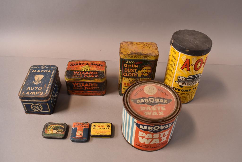 8 MISC. AUTOMOBILE RELATED TINS (1 of 4)