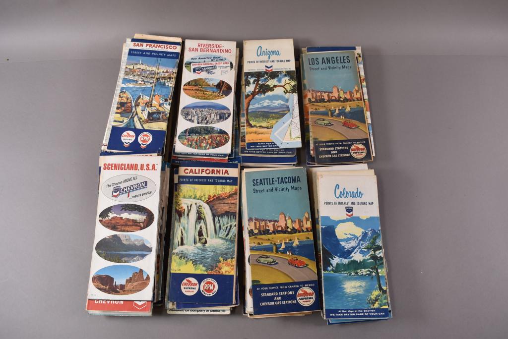 APPROX 80 CHEVRON & STANDARD ROAD MAPS (1 of 2)