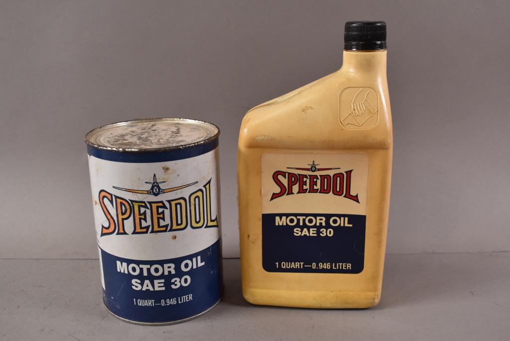 (2) 1 QUART SPEEDOL PLASTIC & PAPER CANS (1 of 2)