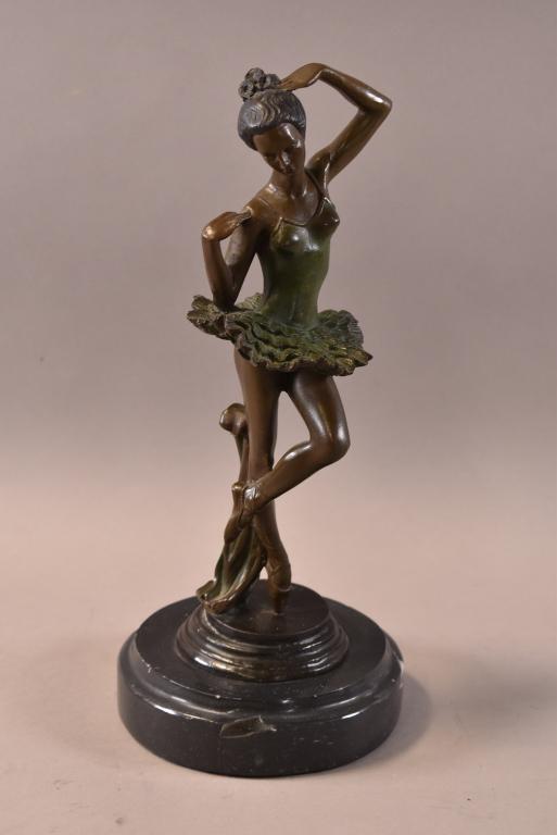 BALLERINA  ART DECO STYLE BRONZE FIGURE (1 of 3)