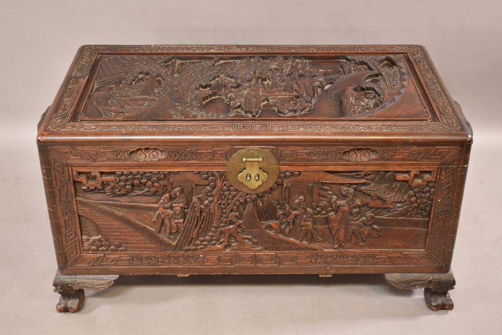 HIGHLY CARVED CHINESE CAMPHOR CHEST (1 of 5)