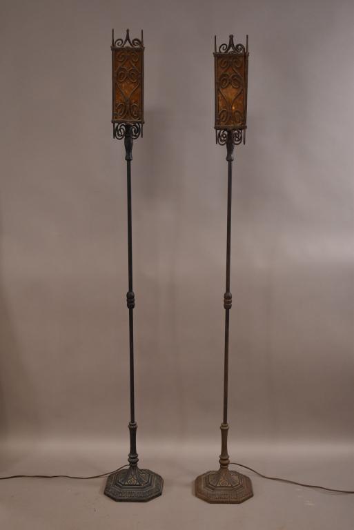 PAIR OF 1920'S SPANISH TORCHIERE FLOOR LAMPS (1 of 8)