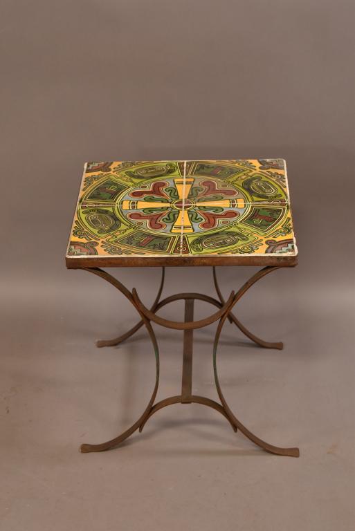 IRON BASE 4 TILE TOP TABLE (1 of 3)